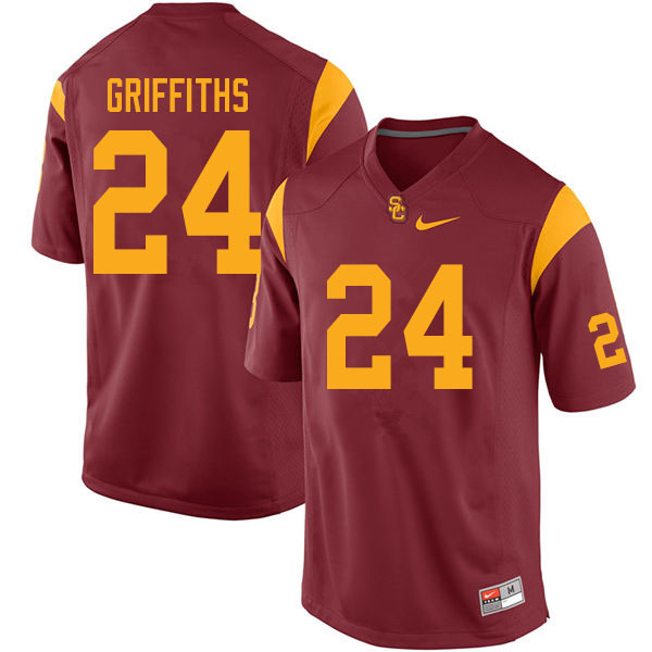 Men #24 Ben Griffiths USC Trojans College Football Jerseys Sale-Cardinal